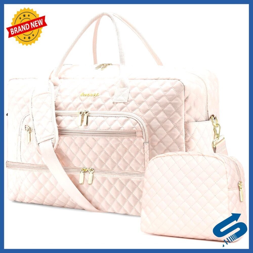 Large Travel Duffle Bag with Shoe Compartment & Wet Pocket Carry On Tote